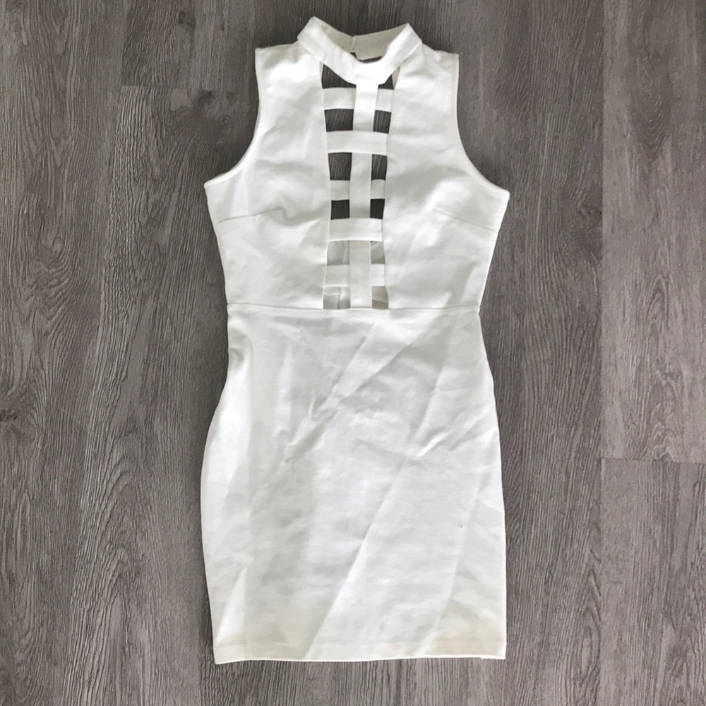 White Caged Dress